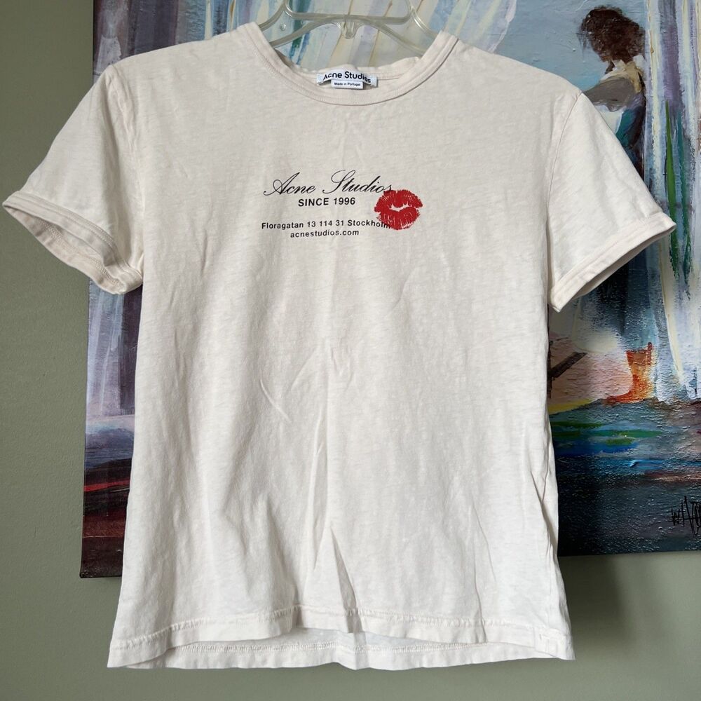 Acne Studios White T-Shirt Top Size S